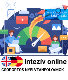 Intenzív online angol, német vagy spanyol tanfolyam